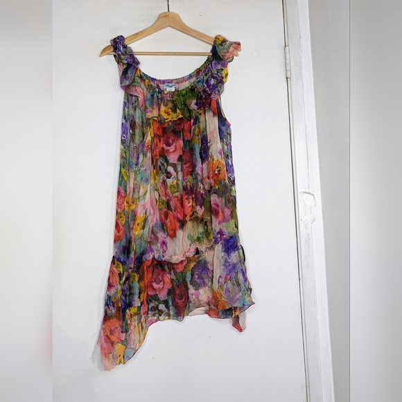 Blumarine Dresses Blumarine Silk Floral Beachwear Dress Poshmark
